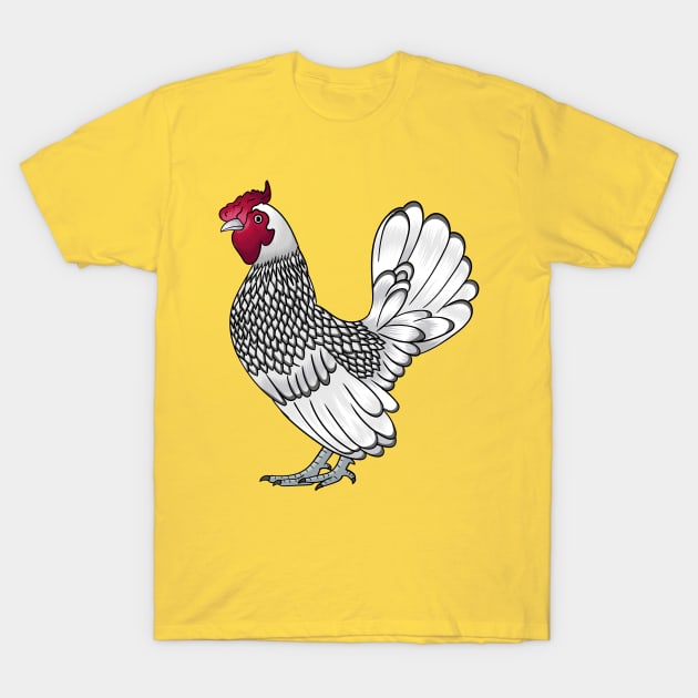 Sebright chicken cartoon illustration T-Shirt by Cartoons of fun